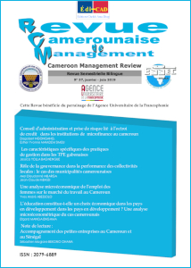 Revue camerounaise de management N° 37, janvier - juin 2019
